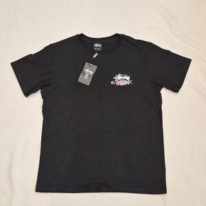Stussy Black With Pink Fish Graphic T-Shirt Size M